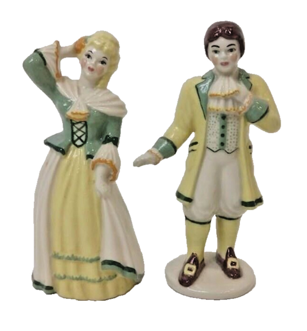 Vtg. Ceramics Art Studio Colonial Courting Man Woman Figurines